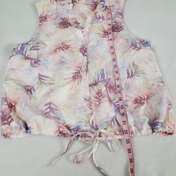 Anthropologie Cloth & Stone Linen Blend Top Womens Sz M Drawstring Bottom - Picture 7 of 7